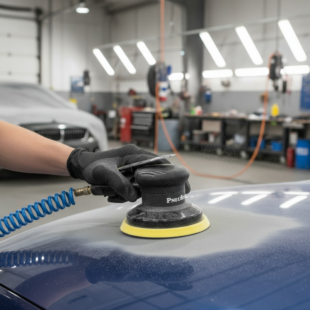 PneuStream Palm Style Air Random Orbital Sander - 3/16" Orbit