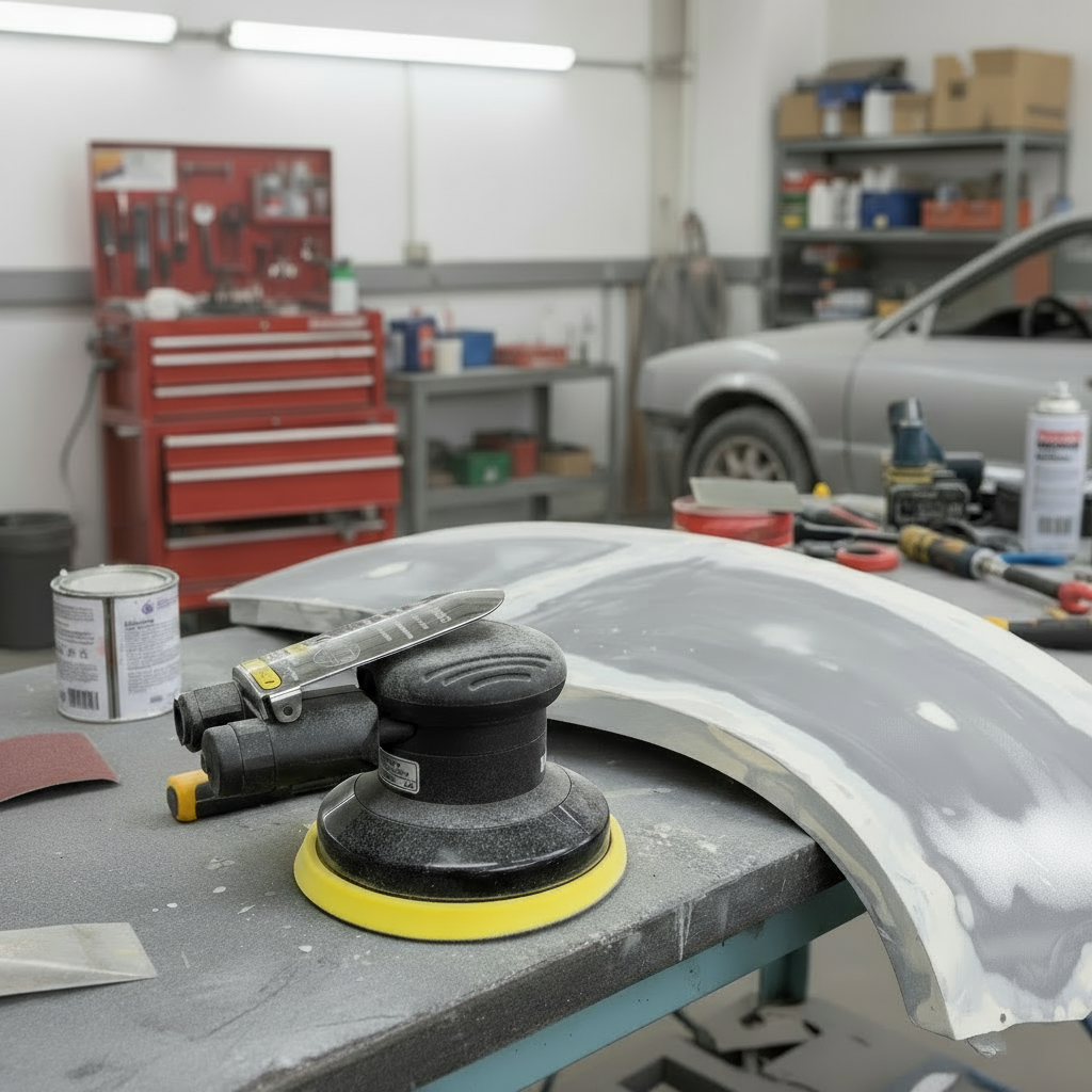 PneuStream Palm Style Air Random Orbital Sander - 3/16" Orbit